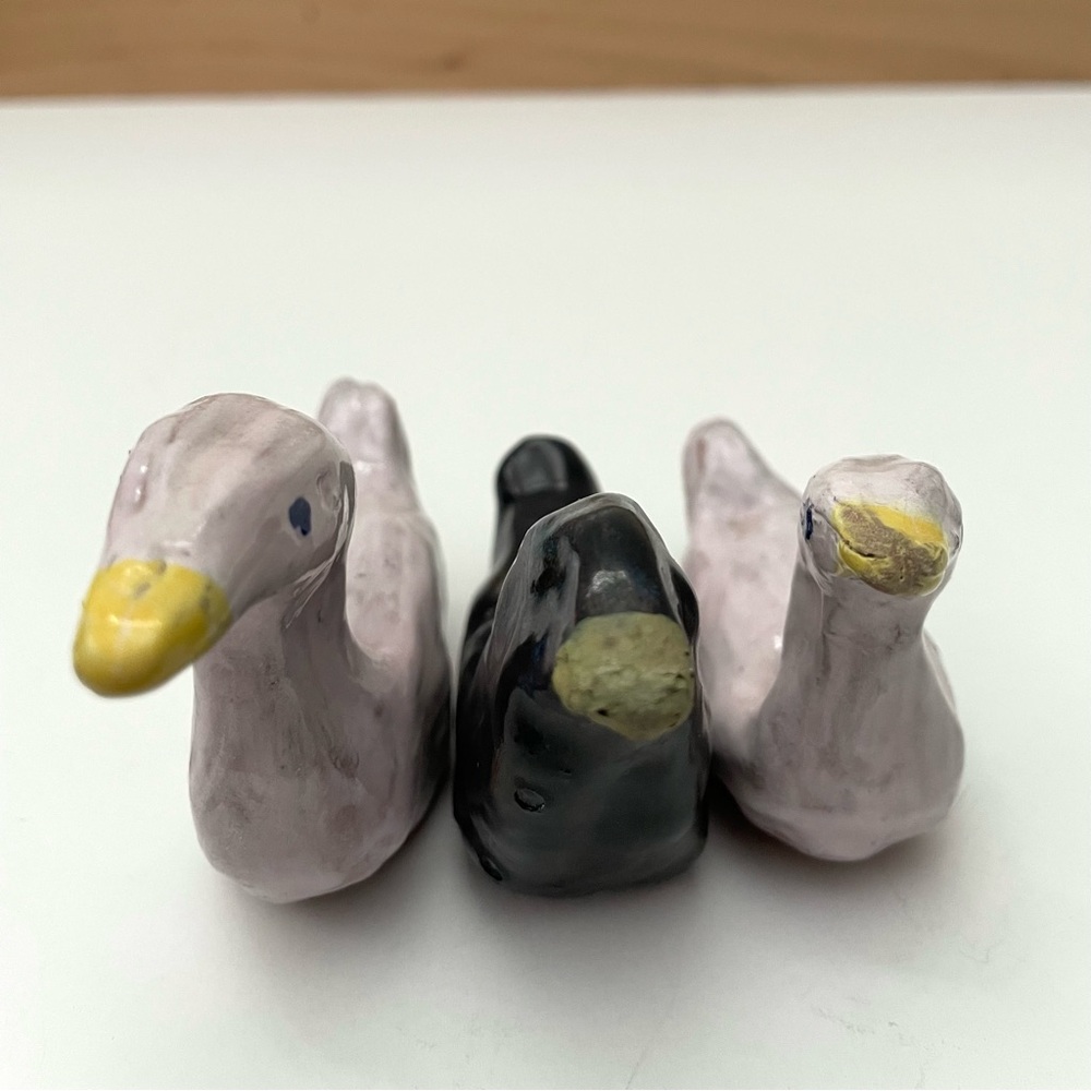 3 vintage primitive redware pottery birds ducks geese - Picture 13 of 14